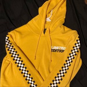 cropped yellow limited addition hoodie
